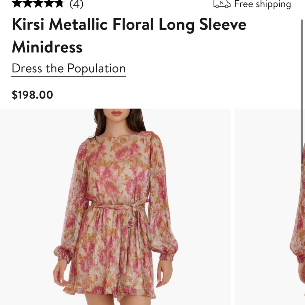 Floral Metallic Dress